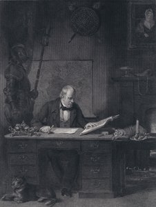 Sir Walter Scott w swoim gabinecie (grafika) autorstwa John Watson Gordon