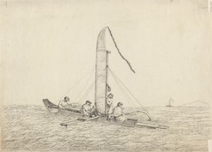 Kajak żaglowy z Otaheite autorstwa John Webber