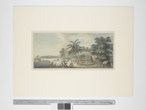 F.3 Widok na Anamooka, ok. 1773-84 (ryciny akwarelowe i drukowane) autorstwa John Webber
