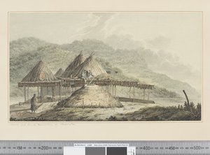 F.42 Letnie i zimowe siedliska na Kamczatce, ok.1783-84 (akwarela) autorstwa John Webber