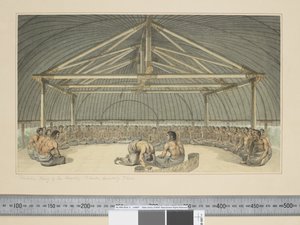 F.7 Poulaho, król przyjaznych wysp, pijący kavę, ok. 1773-84 (akwarela) autorstwa John Webber