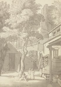 Dziedziniec domu pana Banka, Northernhay, Exeter autorstwa John White Abbott