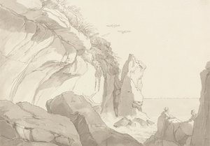 The Warren Near Exmouth, Devon: Dane na skałach na brzegu morza