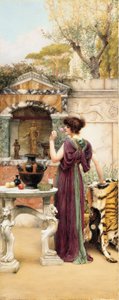 W Sanktuarium Ogrodowym, Pompeje autorstwa John William Godward