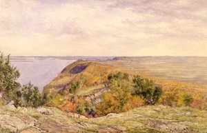 Widok z High Tor, Haverstraw, Nowy Jork, 1866 (akwarela i grafit na papierze przymocowane do kartonu)