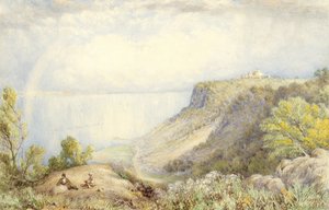 Widok na rzekę Hudson z Palisades, Nowy Jork, z Rainbow, 1873 Akwarela, grafit i akcenty gwaszu na papierze, ułożone na kartonie