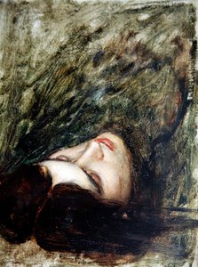 Głowa Orfeusza - szkic, ok. 1899-1900 (olej na desce) autorstwa John William Waterhouse