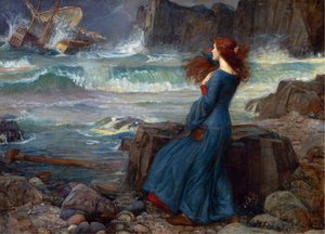 Miranda - Burza (Szekspir) - Peinture de John William Waterhouse autorstwa John William Waterhouse