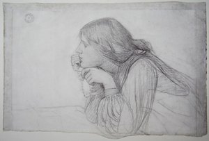 Studium postaci kobiecej z różańcem autorstwa John William Waterhouse