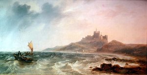 Zamek Bamburgh autorstwa John Wilson Carmichael