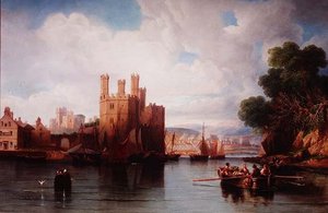 Zamek Caernarvon autorstwa John Wilson Carmichael