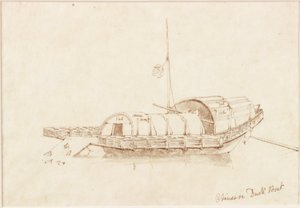Chińska łódka z kaczki (atrament (spirala) na papierze (na papierze)) autorstwa John Wilson Carmichael