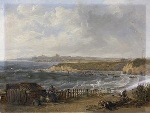 Cullercoats patrzący w stronę Tynemouth - Powódź autorstwa John Wilson Carmichael