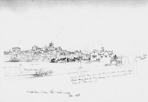 Hexham od Rail Road, 1835 autorstwa John Wilson Carmichael