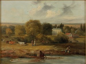Pejzaż z wiejskim domem, 1838 autorstwa John Wilson Carmichael