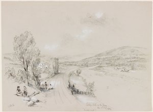 Ridley Hall, Bardon Mill, 1837 (pne i ołówek na papierze) autorstwa John Wilson Carmichael