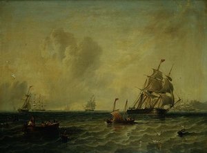 Wysyłka w lekkim wietrze z Whitby autorstwa John Wilson Carmichael