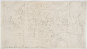 Gabinet H.M.S. Cezar (ołówek na papierze (trasówka)) autorstwa John Wilson Carmichael
