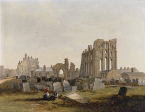 Tynemouth Priory ze wschodu autorstwa John Wilson Carmichael