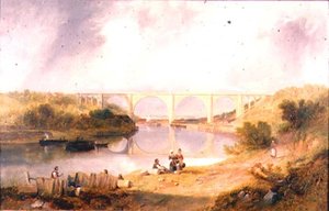 Most Wiktorii nad rzeką Wear autorstwa John Wilson Carmichael