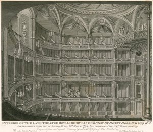 Wnętrze późnego Theatre Royal, Drury Lane, Londyn autorstwa John Winston