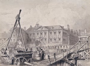 Hala handlarzy rybami od północnego wschodu, Londyn, ok. 1835 r. autorstwa John Woods