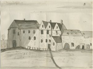 Lichfield - Greyfriars: rysunek piórkiem i praniem, bd [1784] (rysunek)