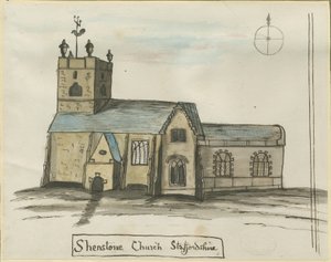Kościół Shenstone: malarstwo akwarelowe, bd [1784] (malarstwo)