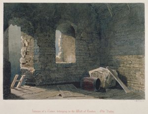Widok wnętrza wieży należącej do londyńskiego muru w Old Bailey, City of London, 1851 autorstwa John Wykeham Archer