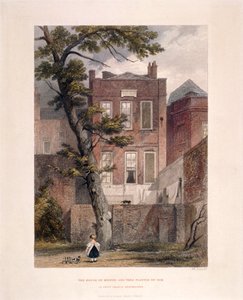 Widok rezydencji Miltona, Petty France, Westminster, Londyn, 1851 autorstwa John Wykeham Archer