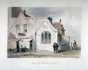 Widok na kaplicę św Bartłomieja, Kingsland Road, Hackney, Londyn, 1851
