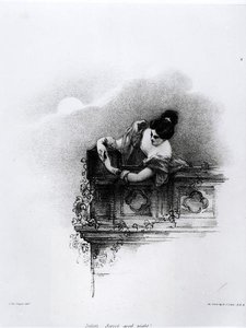Fanny Kemble (1809-93) jako Julia, słodka dobranoc, grawerowana przez Richarda Jamesa Lane