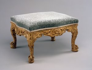 Stołek, ok. 1757 (drewno lipowe, złocone i tapicerowane) autorstwa John attr.to Vardy