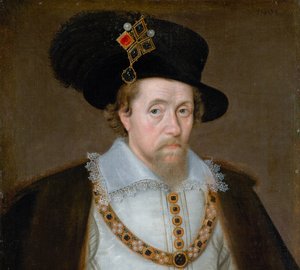 Jakub VI i I, 1566-1625, król Szkocji 1567-1625, król Anglii i Irlandii 1603-1625 autorstwa John de Critz