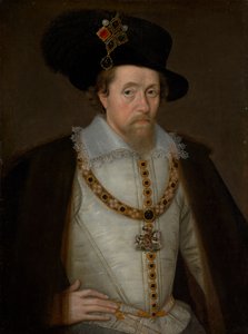 Jakub VI i I, 1566-1625, król Szkocji 1567-1625, król Anglii i Irlandii 1603-1625 autorstwa John de Critz