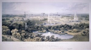 Crystal Palace, Sydenham, Londyn, 1854 autorstwa Jonathan Needham