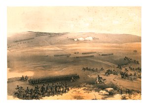 „Sprawa kawalerii na wzgórzach Bułganak – pierwsze działo...1854”, 1855. autorstwa Jonathan Needham