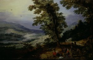 Górska droga z wędrowcami, ok. 1610-25 (olej na płycie)