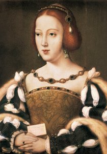 Portret Eleonory Austriackiej (olej na drewnie) autorstwa Joos van Cleve