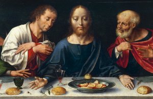 Ostatnia Wieczerza, Chrystus między Janem a Piotrem