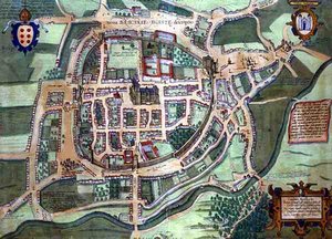 Mapa Brac z „Civitates Orbis Terrarum” Georga Brauna (1541-1622) i Fransa Hogenberga (1535-90), ok.1572 (kolorowa rycina) autorstwa Joris (after) Hoefnagel