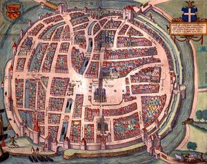 Mapa Solvaer z „Civitates Orbis Terrarum” Georga Brauna (1541-1622) i Fransa Hogenberga (1535-90) c.1572-1617 (kolorowa rycina)