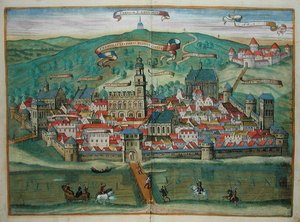 Premislia, z „Miasta świata” Georga Brauna (1541-1622) i Fransa Hogenburga (1535-90), ok.1572 (kolorowa rycina)