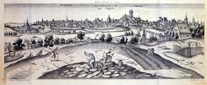 Kamieniołom łupków w Angers, 1561 autorstwa Joris Hoefnagel