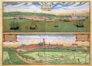 Elsenor i Ripen, z „Cities of the World” Georga Brauna (1541-1622) i Fransa Hogenburga (1535-90), ok.1572 autorstwa Joris Hoefnagel