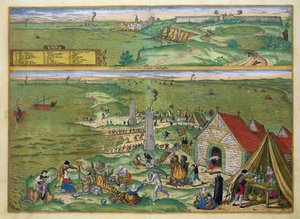 Mapa Kadyksu, z "Civitates Orbis Terrarum" autorstwa Georga Brauna (1541-1622) i Fransa Hogenberga (1535-90), ok. 1572 r.
