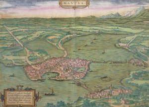 Mapa Mantui z „Civitates Orbis Terrarum” Georga Brauna (1541-1622) i Fransa Hogenberga (1535-90), 1575 autorstwa Joris Hoefnagel