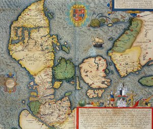 Mapa Europy Północnej z „Civitates Orbis Terrarum” Georga Brauna (1541-1622) i Fransa Hogenberga (1535-90) c.1572-1617