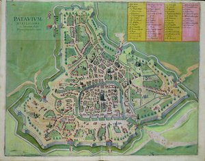 Mapa Padwy z „Civitates Orbis Terrarum” Georga Brauna (1541-1622) i Fransa Hogenberga (1535-90) c.1572-1617