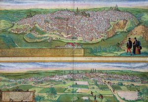 Mapa Toledo i Valladolid z „Civitates Orbis Terrarum” Georga Brauna (1541-1622) i Fransa Hogenberga (1535-90), ok. 1572